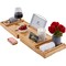 JumblWare Bamboo Bathtub Caddy, 43" x 9.8" x 1" Wooden Bath Tray with Handles & Extendable Sides
